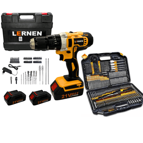 Lernen - Pack Taladro Inalámbrico Percutor + Set 246 Brocas