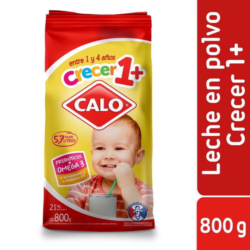 Leche En Polvo Semidescremada Crecer 1+ Bolsa 800 g Calo