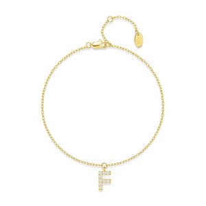 Pulsera Heshpaws S925 Sterling Silver Initial A-Z Plata