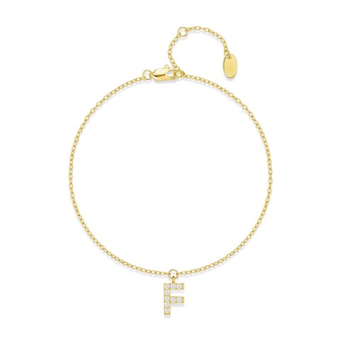 Pulsera Heshpaws S925 Sterling Silver Initial A-Z Plata