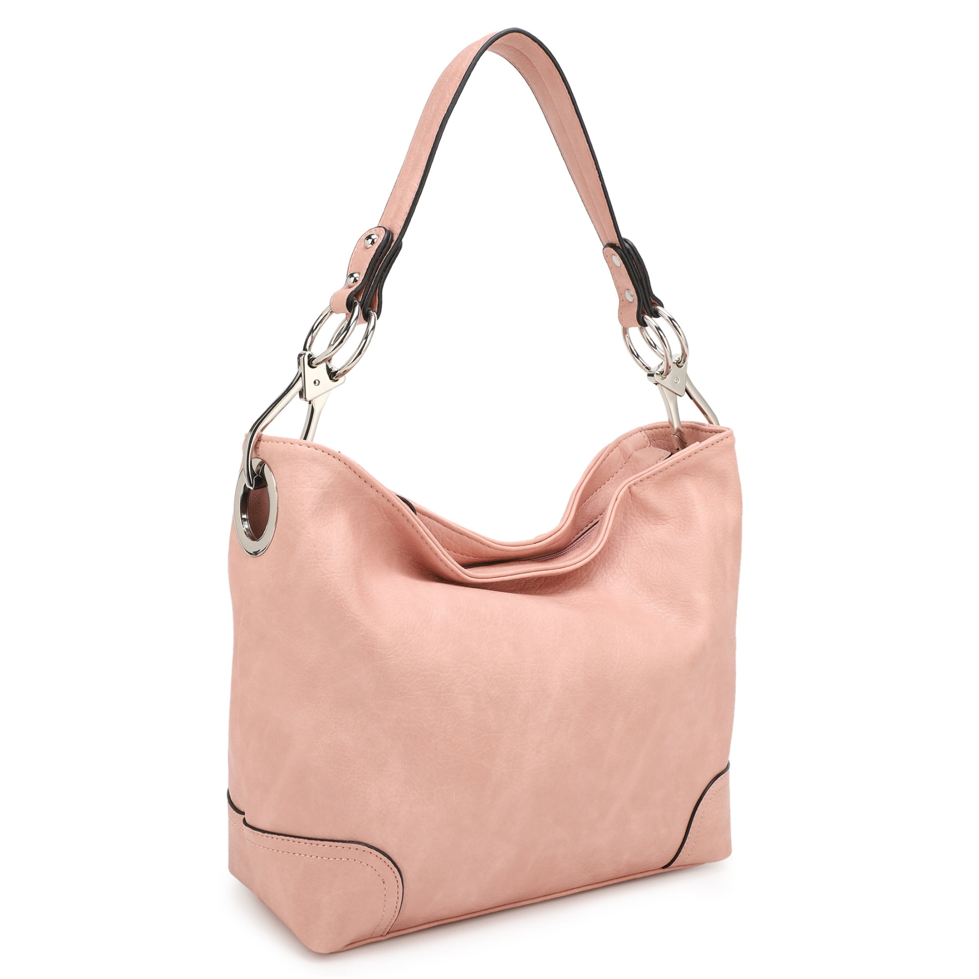 Bolso Hobo Para Mujer, Mkf Collection, Bolso De Hombro De Cuero Vegano Suave, Espacioso Y Casual - Emily - Rosa