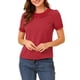thumbnail image 1 of INSPIRE CHIC Blusa de Mujer con Cuello Peter Pan en Contraste, Mangas Cortas con Lunares, Talla 3XL, Rojo, 1 of 7