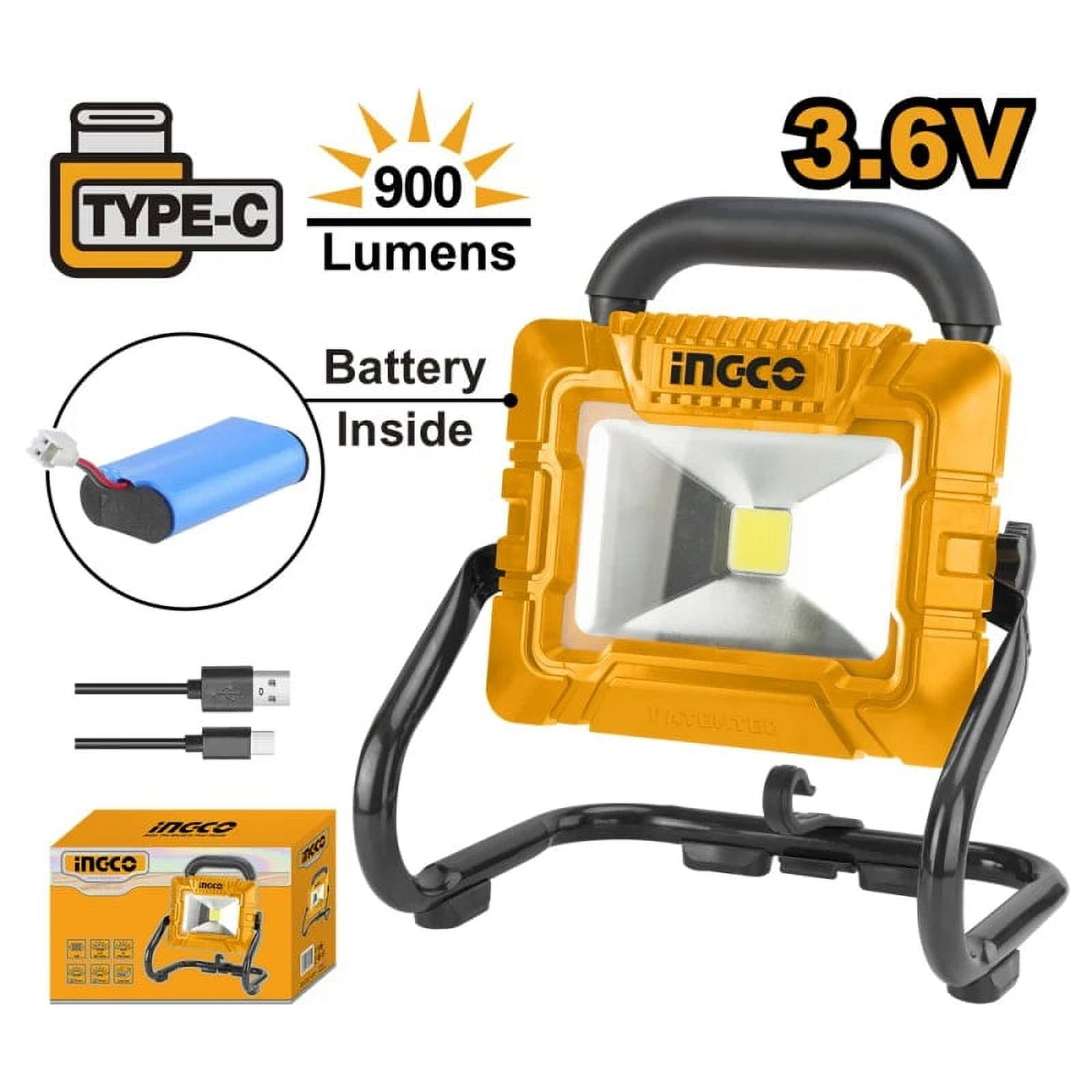 Lampara Inalámbrica Portátil 3,6v Con Batería Y Cable Usb Ingco