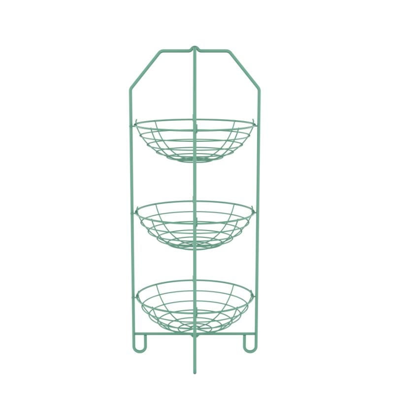 Mainstays - Organizador Frutero 65L 3 Canastos Redondos Wk112321 Acero Verde