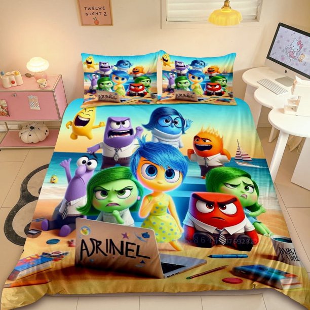 x914 Bed SheetsDuvet Cover Inside Out Cartoon Multi-size Bedding Set Quilt Cover for Boys Girls Size Children's Gift 3-Piece Bedding Set (1 Duvet Cover + 2 Pillow Shams) nj914