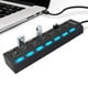 thumbnail image 3 of Multipuerto HUB 7 USB Extension 7 Puertos Extensor Botones De Encendido Notebook O PC USB Switch extensor con cable y power adapter, 3 of 4