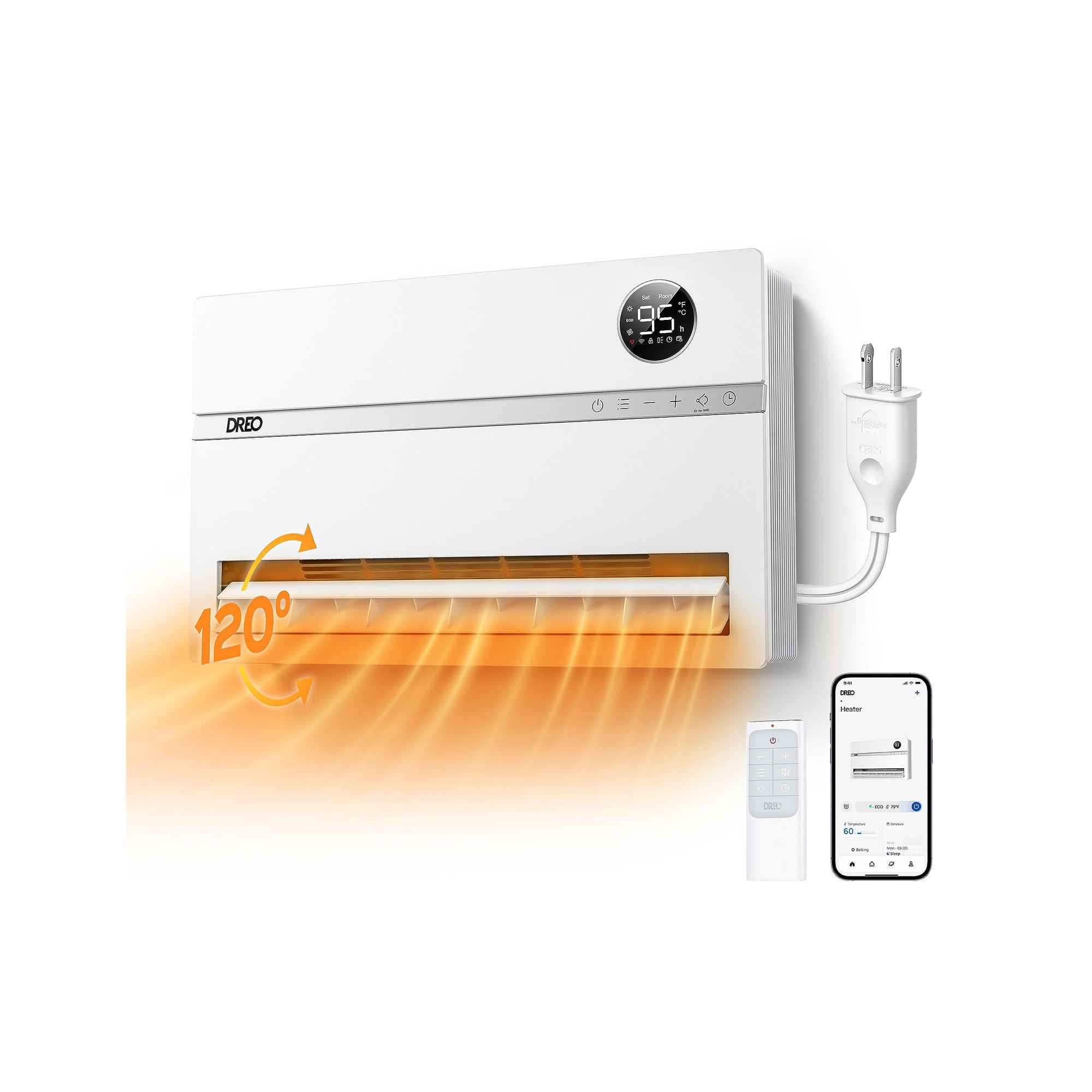 Calentador De Pared Dreo Smart 1500 W Con Protección Contra Sobrecalentamiento