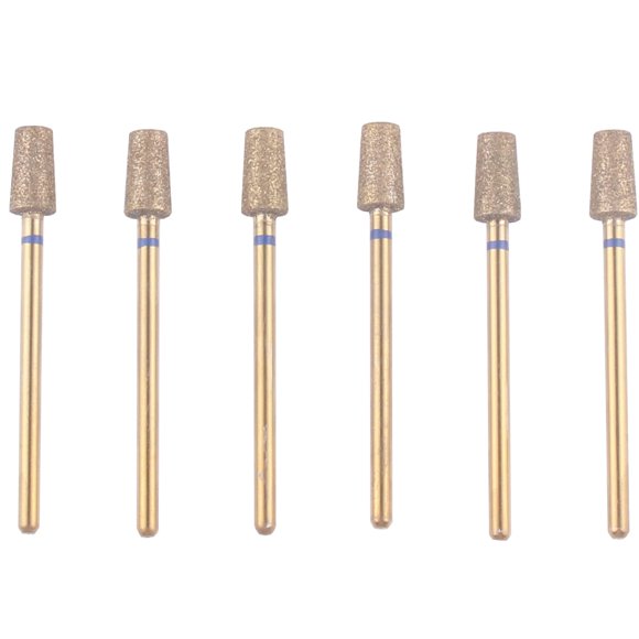 Brocas para taladro de uñas MZCMSL 6 piezas Granulado medio con forma de barril cónico