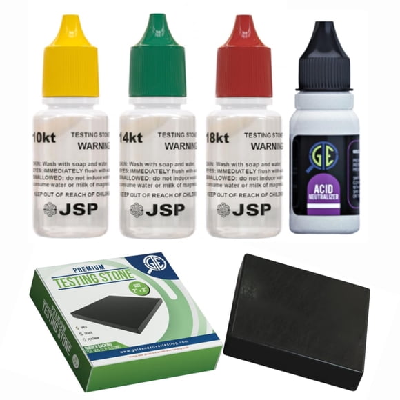 Kit de prueba de oro Gemtone 10K 14K 18K con soluciones y piedra de prueba