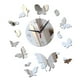 thumbnail image 3 of Reloj de pared de mariposa creativo, pegatina de pared de espejo acrílico DIY, relojes silenciosos, decoración de relojes para el hogar y la sala de e , argén Argenta1, 3 of 5