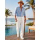 thumbnail image 2 of Pantalones de Lino Transpirables con Botón y Cintura con Cordón para Hombre INSPIRE CHIC 36 Blanco, 2 of 6