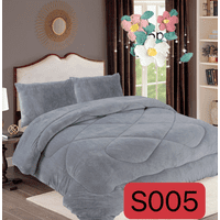 Todostore - Cobertor Plush Con Chiporro 2 Plazas Color Gris Liso