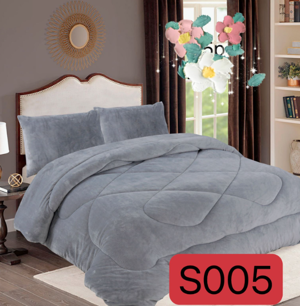 Todostore - Cobertor Plush Con Chiporro 2 Plazas Color Gris Liso