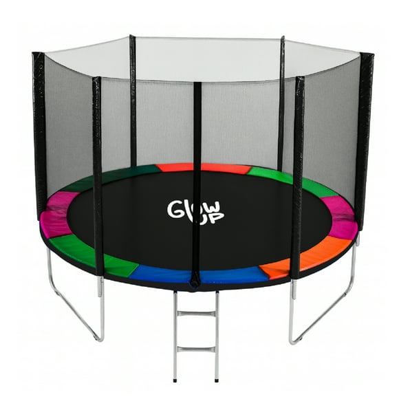 Cama Elástica 12ft  3,66 mts GlowUp + Malla y Escalera