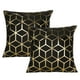 thumbnail image 1 of Juego de 2 fundas de almohada decorativas negras y doradas de 45 x 45 cm. Ideal para sofá, sala de estar, decoración del hogar., 1 of 5