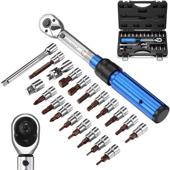 Juego de llaves dinamométricas BULLTOOLS Drive Click de 1/4 pulgadas, 2,26 a 22,6 Nm