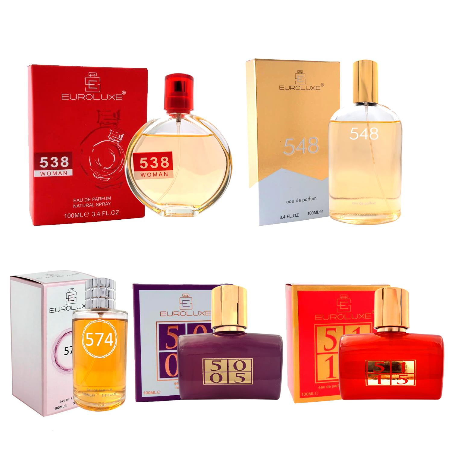 Pack De Perfumes 5x4 Edp 100 Ml Para Mujer Ii Euroluxe