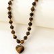 thumbnail image 5 of Collar de Ojo de Tigre para Mujer, Cadena de Cuentas de Piedra Marrón Natural con Colgante de Corazón de 3.5 Cm, Cuentas de 7 Mm, Joyería de Moda para Uso Diario y Regalo, 5 of 5