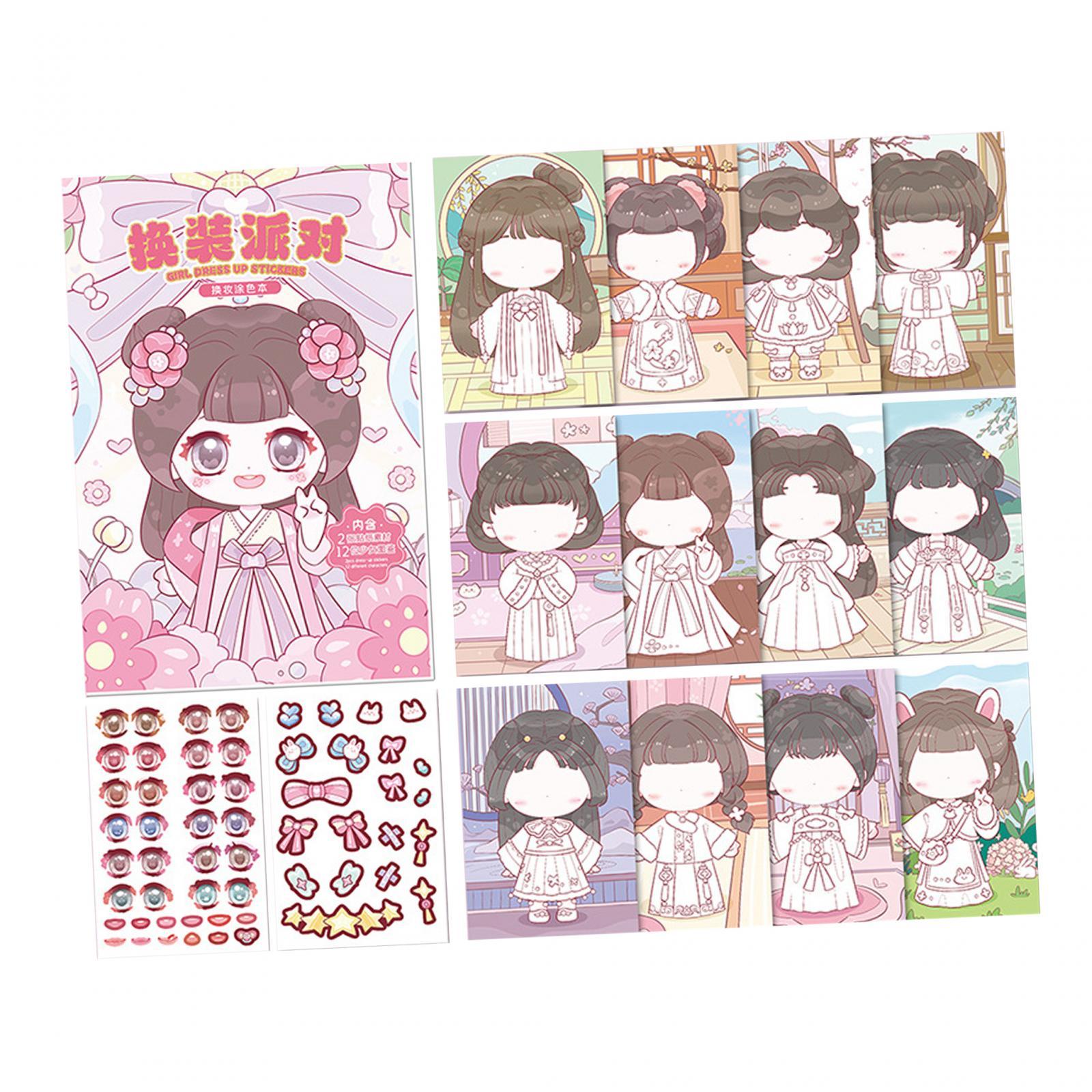 Magideal - Haz Un Libro De Pegatinas Con Caras, Pegatinas Para Actividades De Bricolaje, Creatividad De Envoltura Divertida, Haz Tus Propias Pegatinas Para Niñas Estilo C