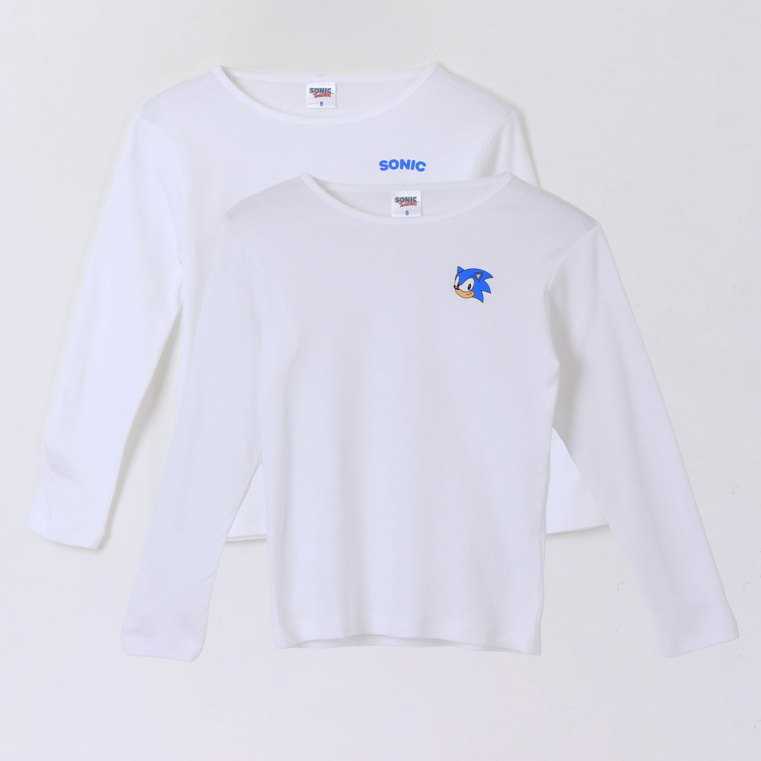 Bipack Camiseta Escolar Niño Manga Larga Blanco Sonic
