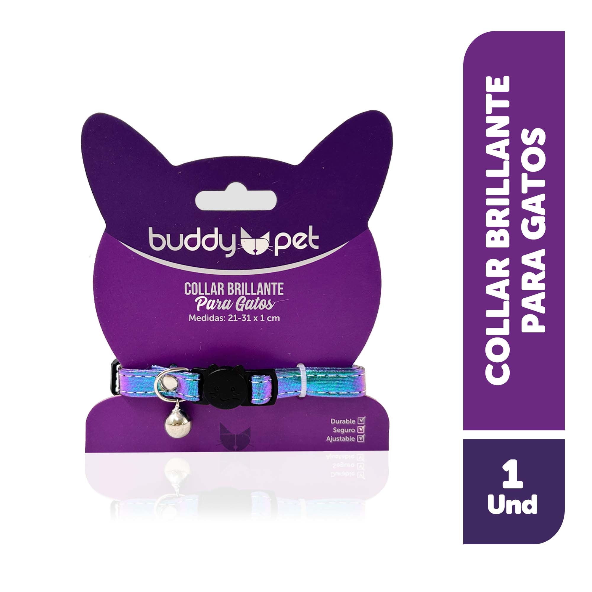 Collar Para Gato Con Campana Brillante 1 Un Buddy Pet