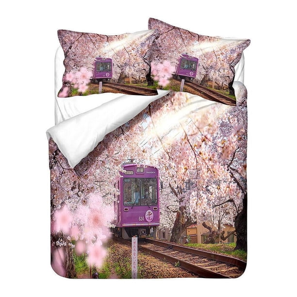 Train Transport Kids Teens Quilt Duvet Cover Set Home Textiles3-Piece Bedding Set