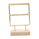 thumbnail image 4 of Soporte para pendientes, base de madera, metal, toalla de joyería con agujeros, soporte grande para pendientes, organizador de pendientes, estante de , 2 capas, 4 of 5