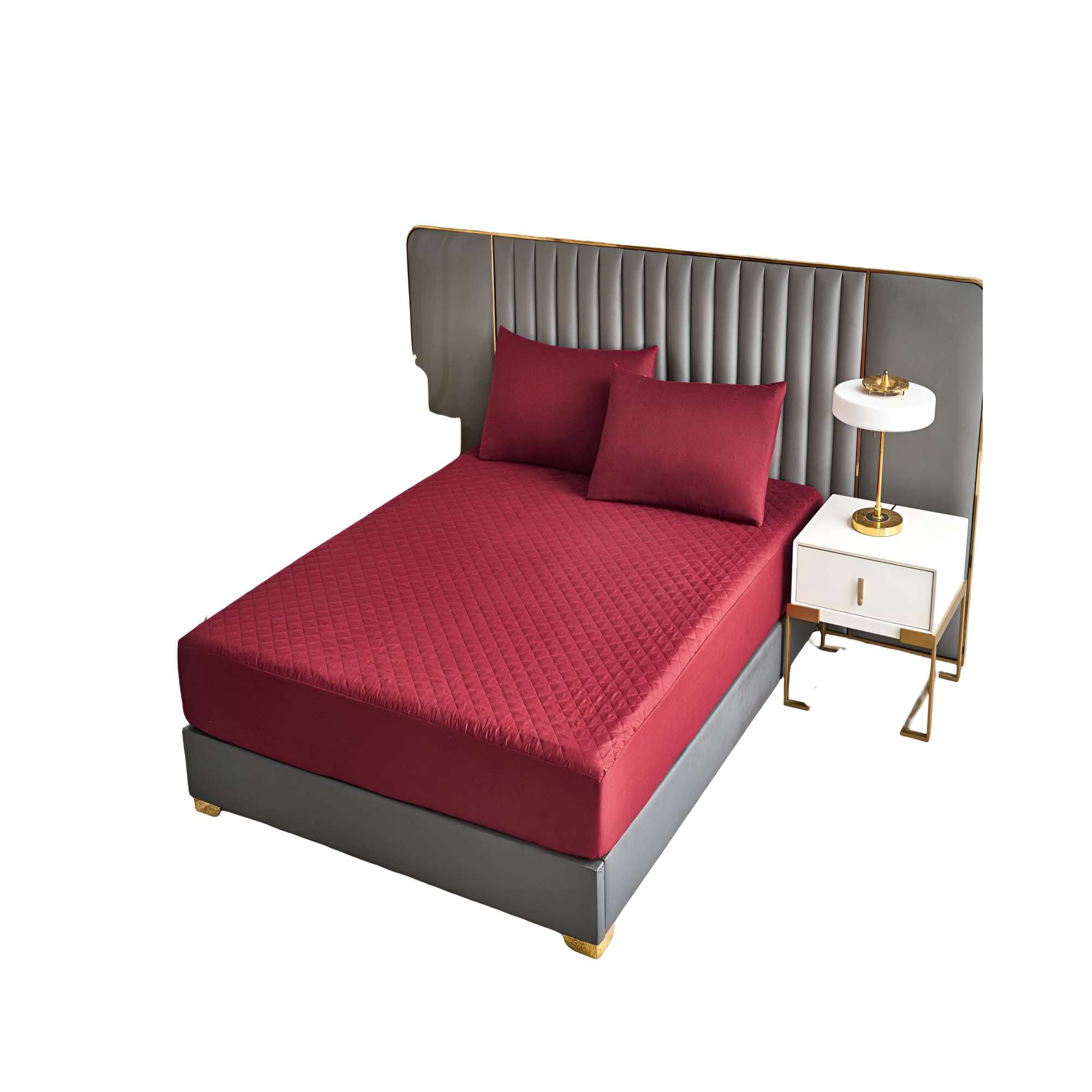 Genérico - Cubrecolchon Impermeable King Burdeo