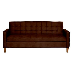 Latam Home - Futón Sofá Cama Genova Cuero Kentucky Cafe Moro