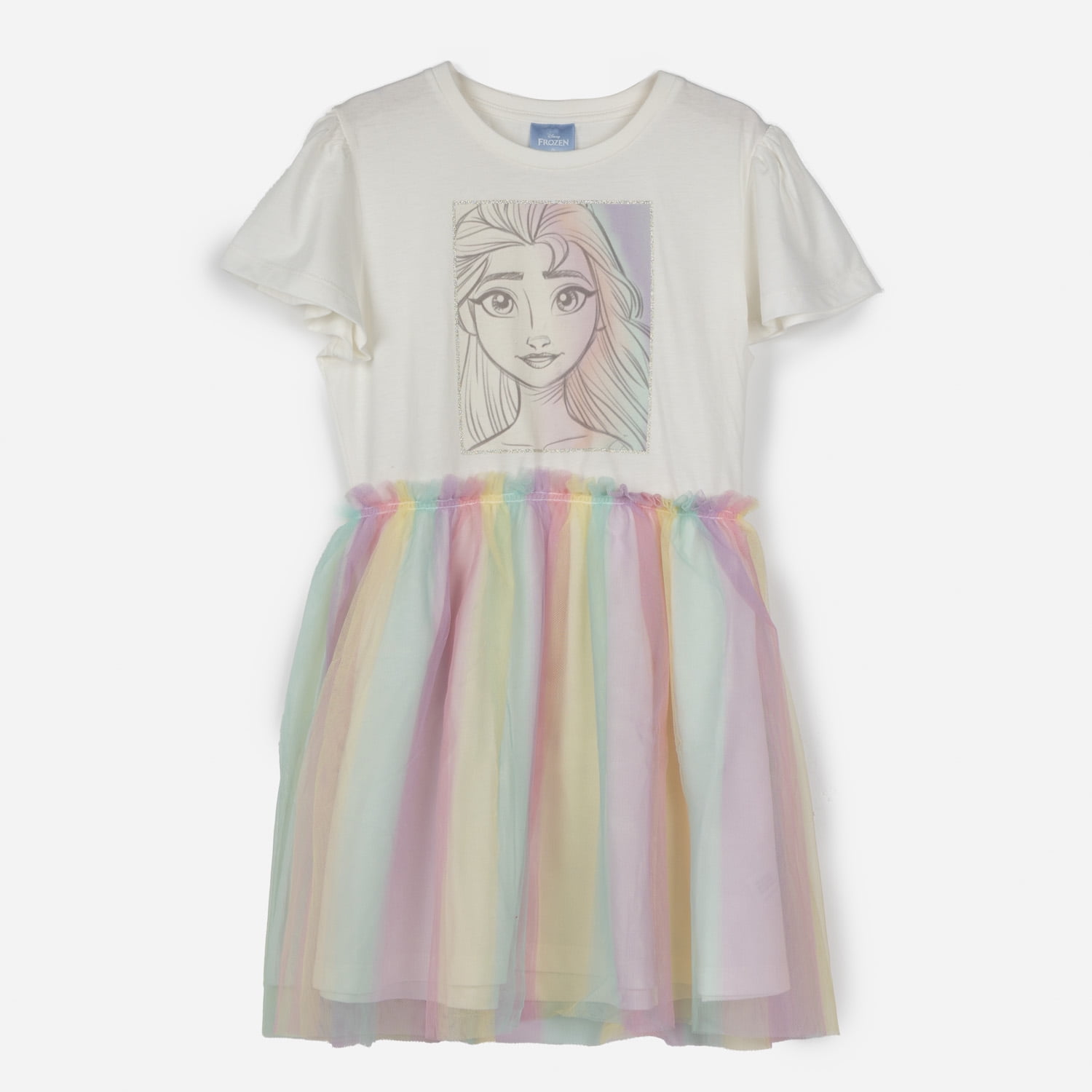 Vestido Niña Elsa Frozen Blanco Disney