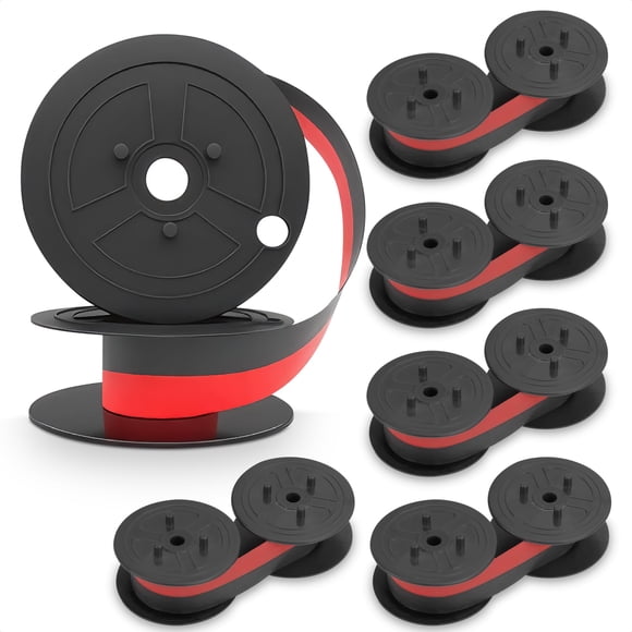 Cinta para calculadora PIKTIME paquete de 6 unidades 5,5 m rojo/negro