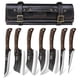 thumbnail image 1 of Juego de cuchillos de carnicero HOSHANHO forjados a mano con bolsa enrollable, 8 piezas, 1 of 8
