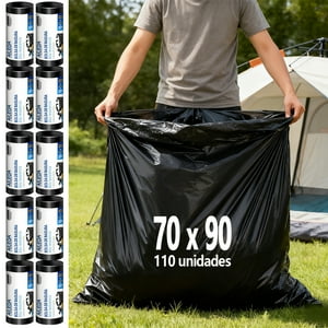 Aileda Bolsa De Basura 70X90 110 Unidades Gruesa Resistente A Raspar Y Rasgar Resistente A Fugas