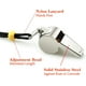 thumbnail image 2 of Silbato, paquete de 3 silbatos deportivos de acero inoxidable con cordón, silbatos de sonido fuerte y nítido, ideales para entrenadores, árbitros y oficiales, 2 of 6