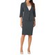 thumbnail image 2 of INSPIRE CHIC Conjunto de Traje de Mujer de 2 Piezas para Regreso a Clases para Maestras, Blazer sin Cuello de Manga 3/4 y Falda Lápiz de Cintura Alta, Conjunto de Trabajo, Gris Oscuro M, 2 of 6