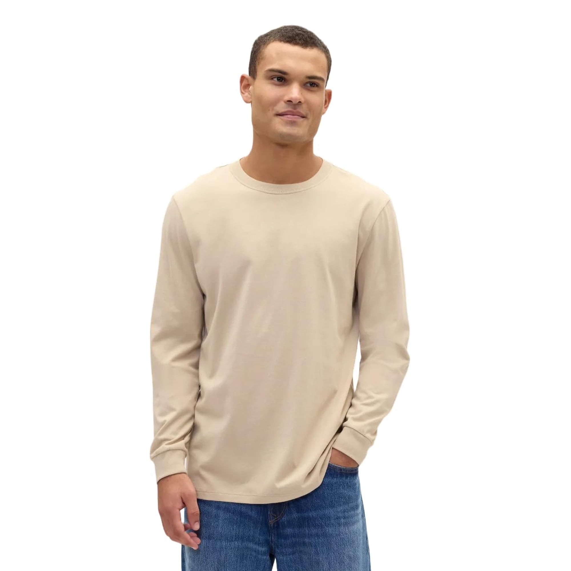 Camiseta Gap De Manga Larga Para Hombre, De Mimbre Suave, Para Uso Diario, Talla M