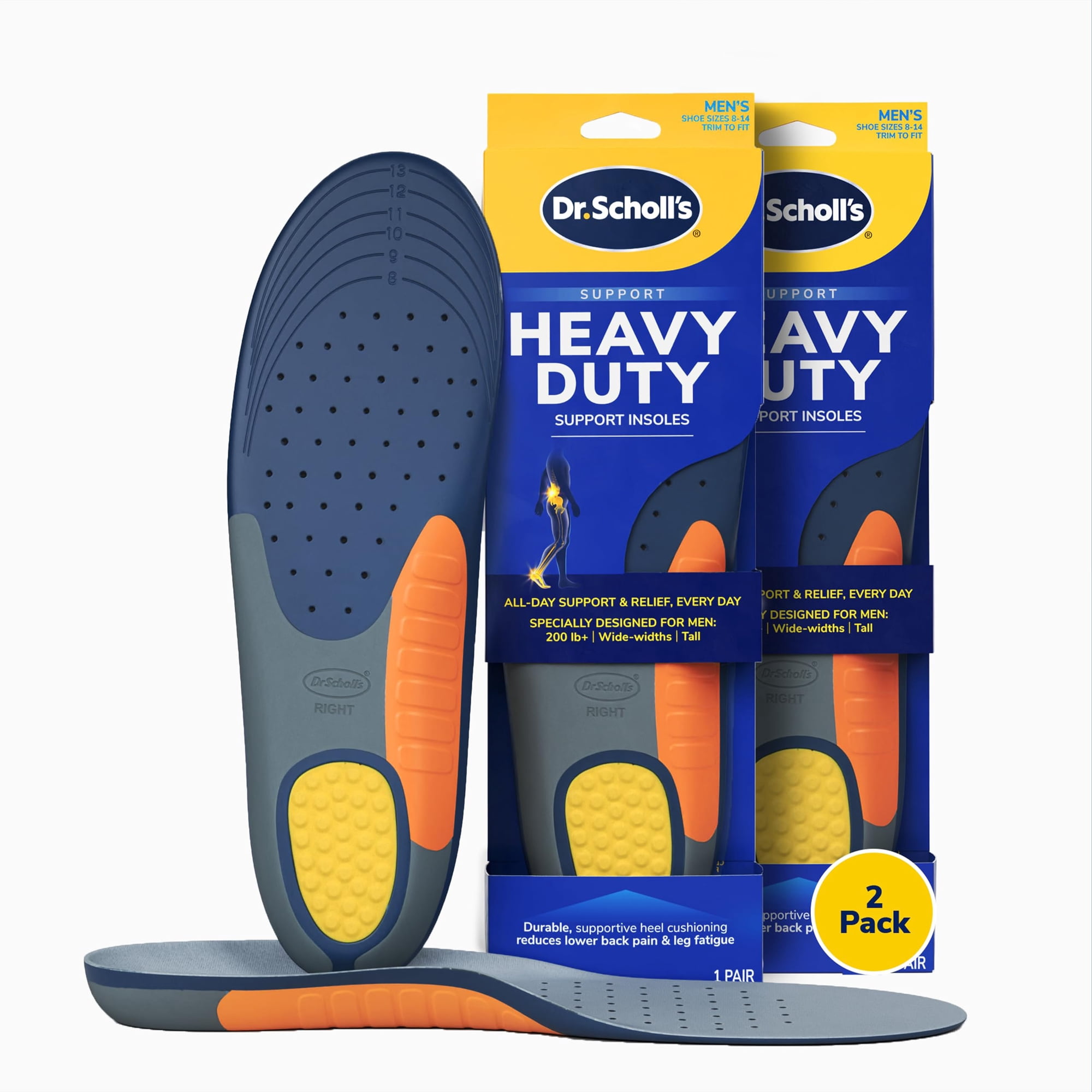 Plantillas De Apoyo Resistentes Dr. Scholl's, Para Hombre De 8 A 14 Años, 2 Pares