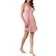 thumbnail image 4 of INSPIRE CHIC Camisón sin mangas con cuello en V para mujer, tirantes finos, mini camisón con tela elástica para primavera verano L rosa, 4 of 6