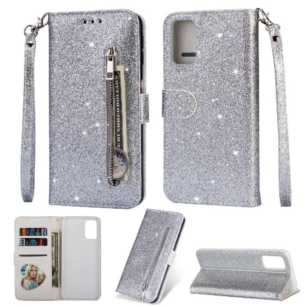 Funda para FOXDOCK Elegante funda Samsung Galaxy A23 5G Glitter con cremallera-Ideal para el uso diario