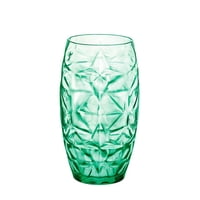 Genérico - Vasos Altos Oriente Green - Cristal Italiano Libre De Plomo - Set De 6 Para Cócteles Y Tragos