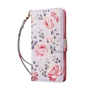 Foxdock Funda Tipo Cartera Floral Para Samsung Galaxy A12 ,Funda Con Tapa De Cuero Pu, Protección Antigolpes Con Ranuras Para Tarjetas Y Soporte