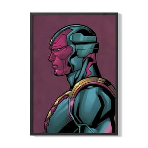 Creango - Cuadro Poster Enmarcado Vision Marvel Decorativo