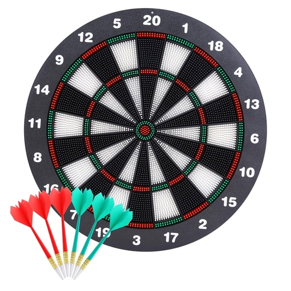 Juego de dardos Theefun Safety, tablero de goma de 40 cm con 6 dardos