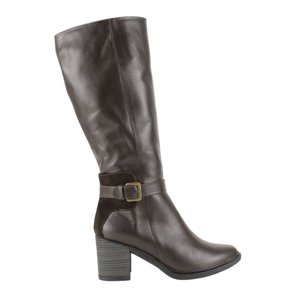 Bota Exs De Cuero Broche Café