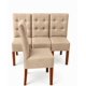 thumbnail image 2 of Pack 4 sillas de comedor, respaldo curvo, estilo capitoné, color beige, 2 of 4