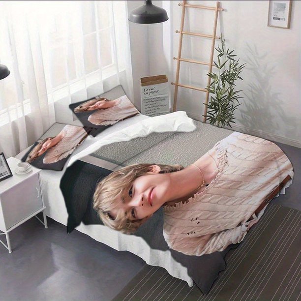 3pcs V-Shaped Poster Duvet Cover Set - Bedding for Bedroom Decor and RV Halloween Christmas Gift 1 * Quilt Cover + 1/2 * Pillowcase