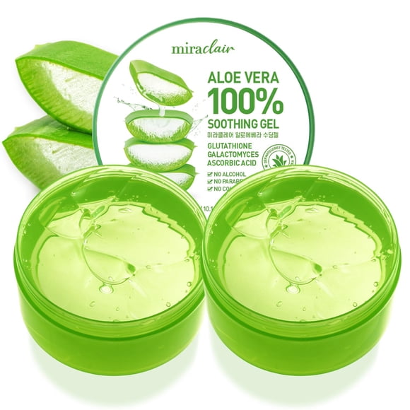 Gel de aloe vera MIRACLAIR para rostro, piel, cabello y quemaduras solares, 300 ml