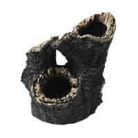 Ioensy - Decoración Paisajística De Escondite De Reptiles Tronco Hueco De Resina Para Peces Betta Tortugas De Pie