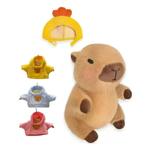 Peluche Capibara Con Ropa Capybara Con Accesorios Marrón Claro 26cm