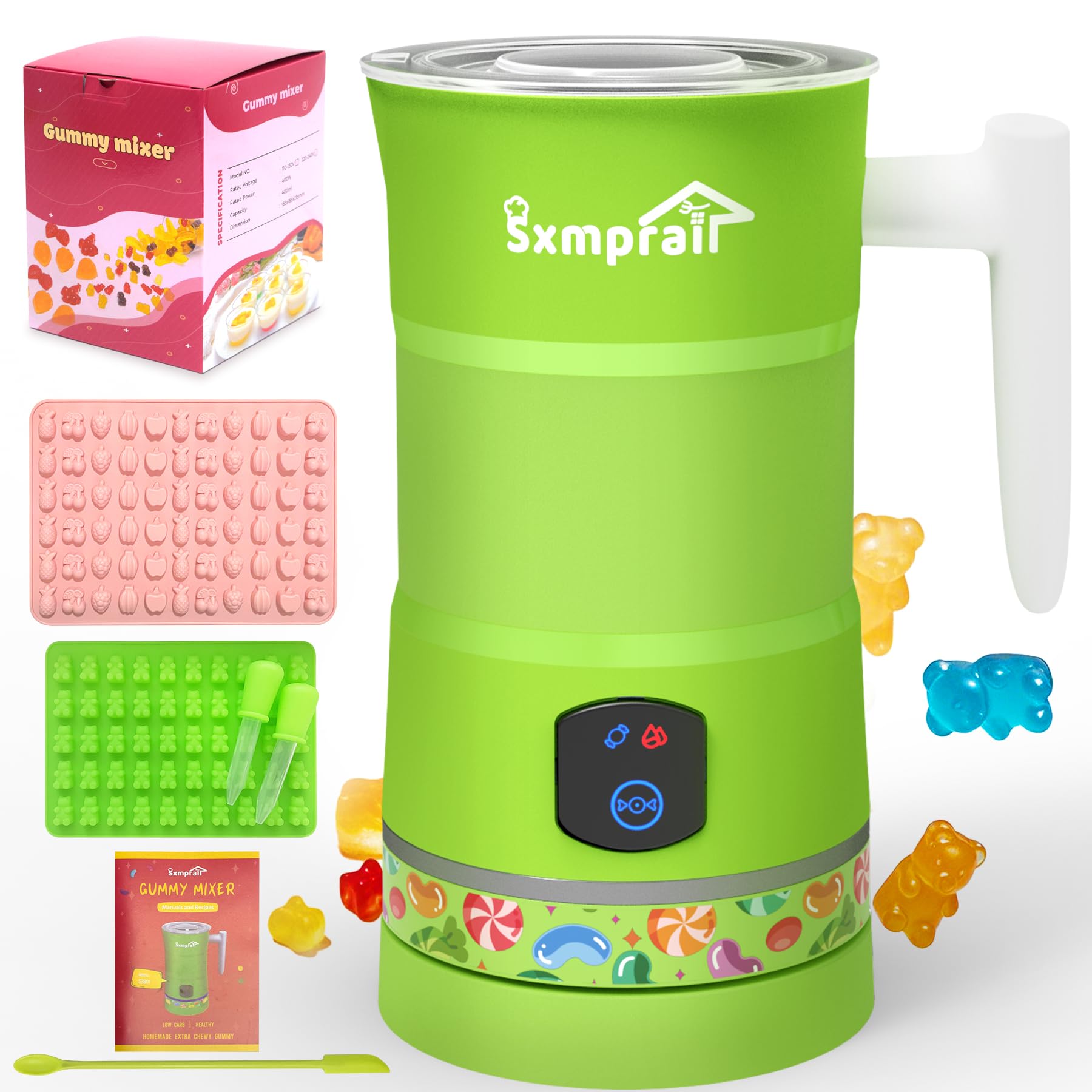 Gummy Candy Maker Sxmprail Levo Con 1 Molde Para Gomitas, Color Verde